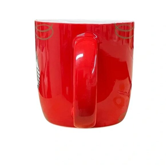 STARBUCKS 2020 ceramic holiday SOUPER mug red gold trim soup cocoa coffee 18 oz - Picture 5 of 12